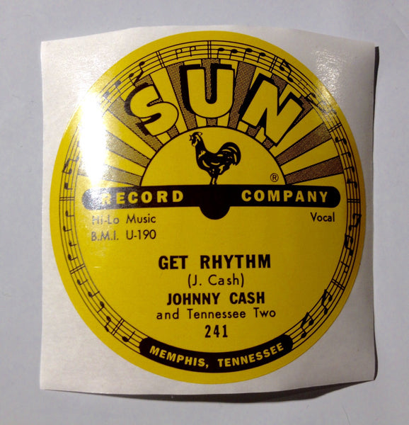 Johnny Cash - Get Rhythm - Sun Records 78 RPM Sticker