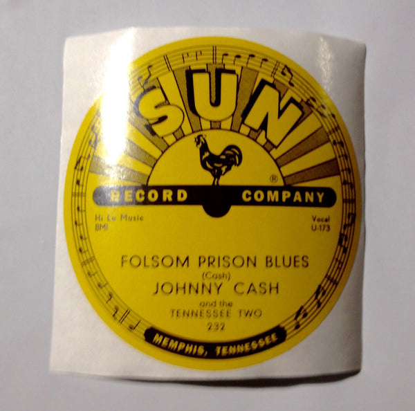 Johnny Cash - Folsom Prison Blues - Sun Records 78 RPM Sticker