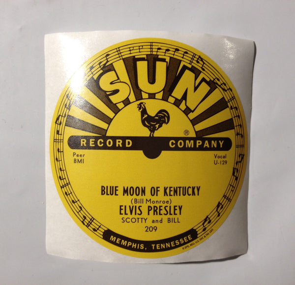 Elvis Presley - Blue Moon of Kentucky - Sun Records 78 RPM Sticker