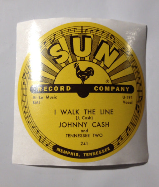 Johnny Cash - I Walk The Line - Sun Records 78 RPM Sticker