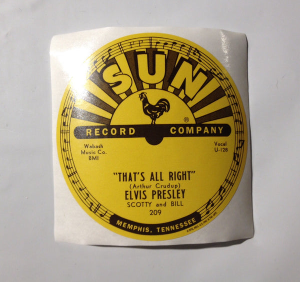 Elvis Presley - That's All Right Mama - Sun Records 78 RPM Sticker