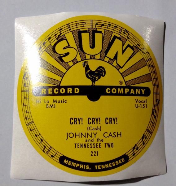 Johnny Cash - Cry Cry Cry - Sun Records 78 RPM Sticker