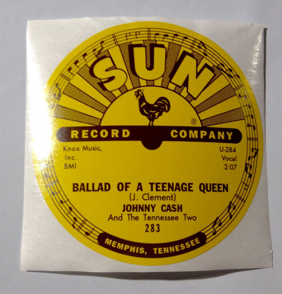 Johnny Cash - Ballad of a Teenager Queen - Sun Records 78 RPM Sticker