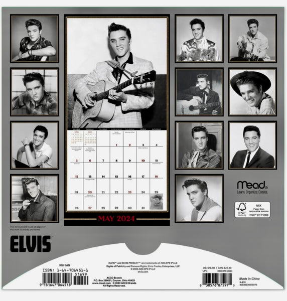 2024 Elvis Presley Wall Calendar