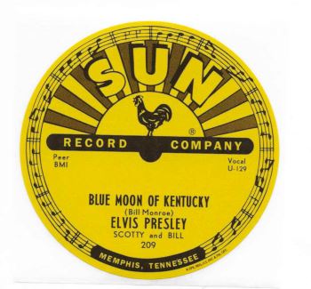 Elvis Presley - Blue Moon of Kentucky - Sun Records 78 RPM Sticker