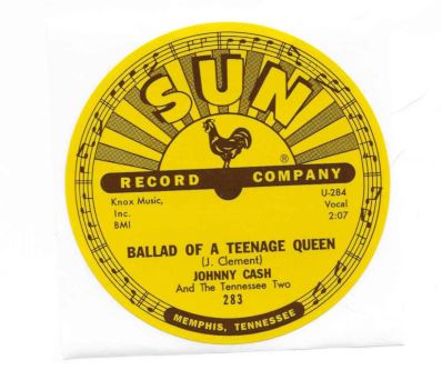 Johnny Cash - Ballad of a Teenager Queen - Sun Records 78 RPM Sticker