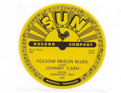 Johnny Cash - Folsom Prison Blues - Sun Records 78 RPM Sticker