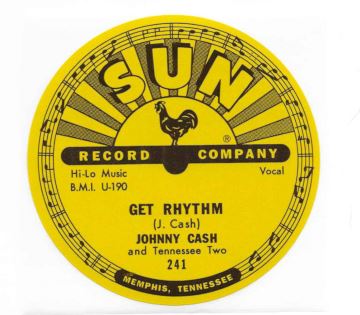 Johnny Cash - Get Rhythm - Sun Records 78 RPM Sticker