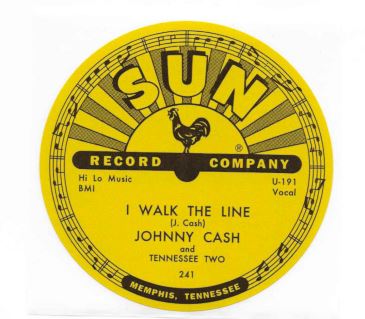 Johnny Cash - I Walk The Line - Sun Records 78 RPM Sticker