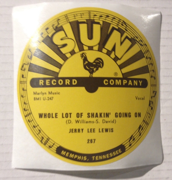 Jerry Lee Lewis - Whole Lot Of Shakin Going On - Sun Records 78 Sticker