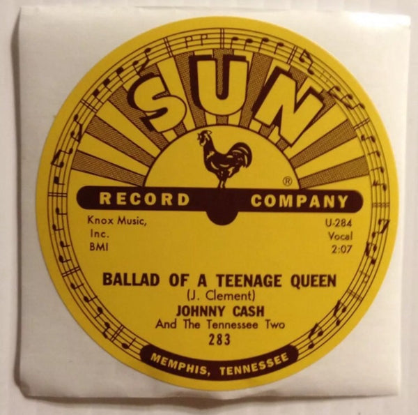 Johnny Cash - Ballad of a Teenager Queen - Sun Records 78 RPM Sticker