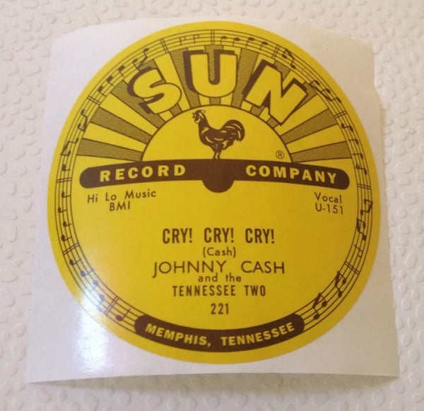 Johnny Cash - Cry Cry Cry - Sun Records 78 RPM Sticker