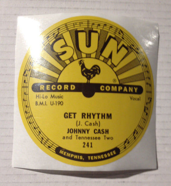 Johnny Cash - Get Rhythm - Sun Records 78 RPM Sticker