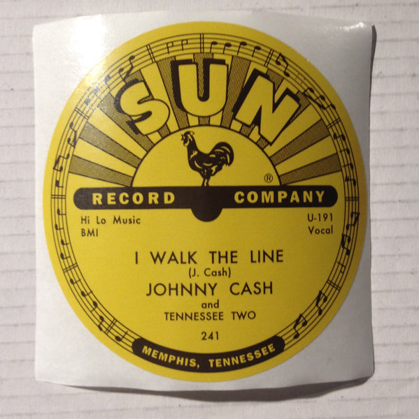 Johnny Cash - I Walk The Line - Sun Records 78 RPM Sticker