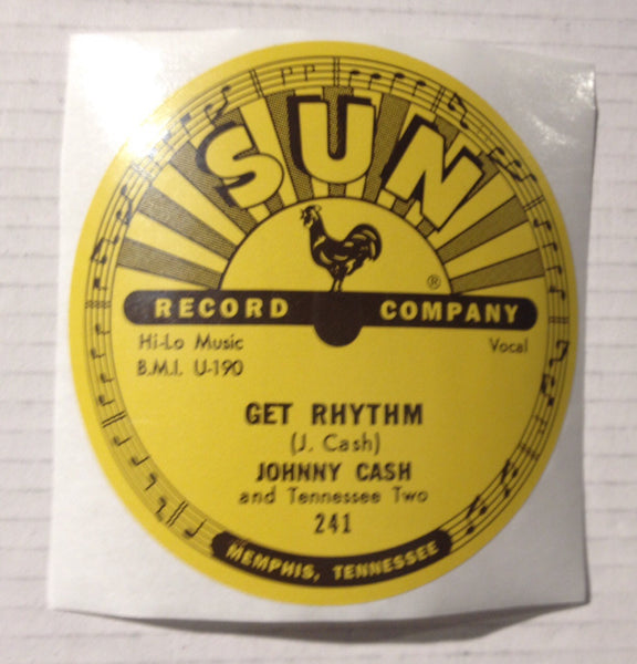 Johnny Cash - Get Rhythm - Sun Records 78 RPM Sticker