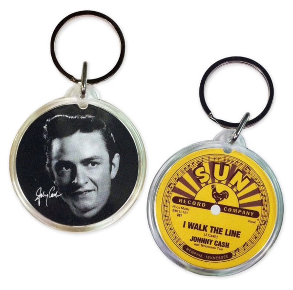 Johnny Cash Keychain - I Walk The Line with Photo