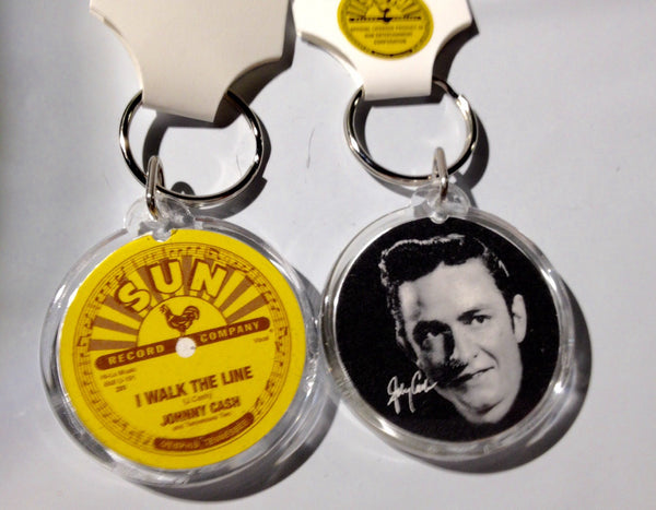 Johnny Cash Keychain - I Walk The Line with Photo