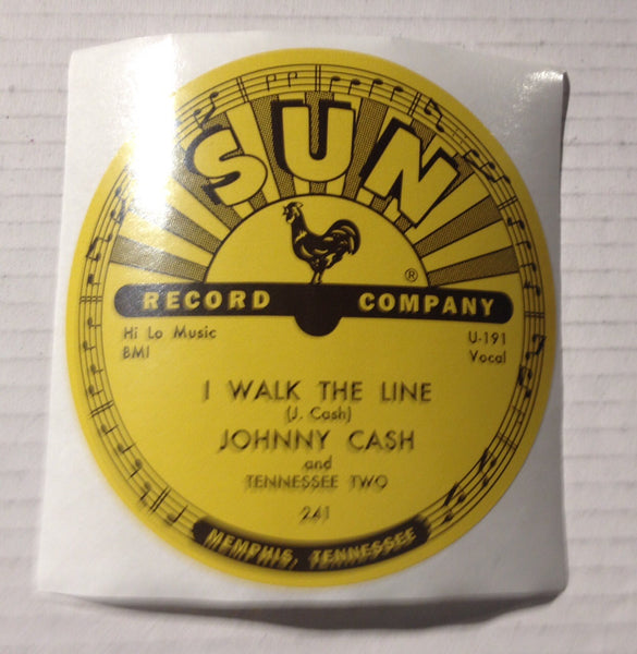 Johnny Cash - I Walk The Line - Sun Records 78 RPM Sticker