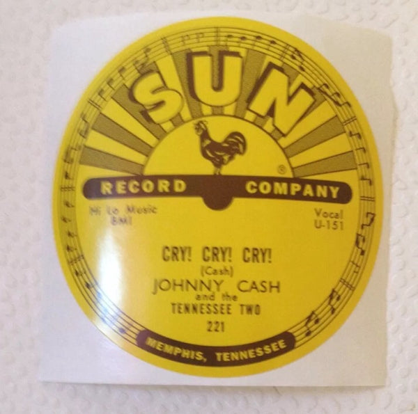 Johnny Cash - Cry Cry Cry - Sun Records 78 RPM Sticker