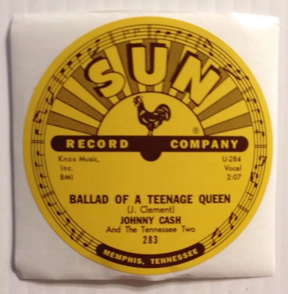 Johnny Cash - Ballad of a Teenager Queen - Sun Records 78 RPM Sticker